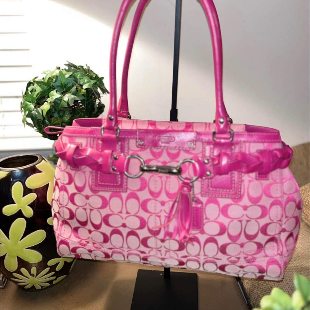 Coach Pink Signature Tote Bag